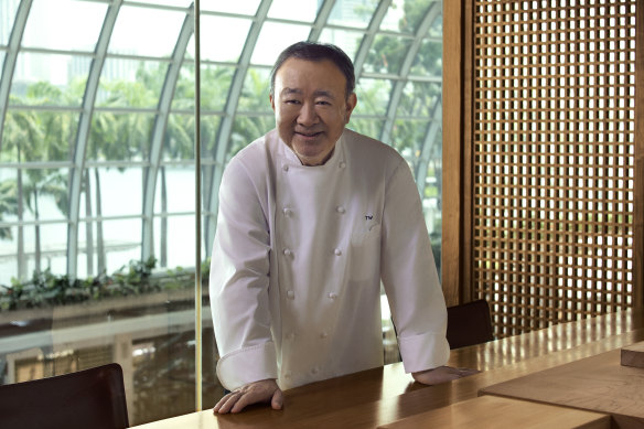 Tetsuya Wakuda pictured recently at his Waku Ghin restaurant at in Singapore. 