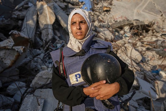 Freelance journalist Mariam Dagga, who had been working with Associated Press and other outlets, poses for a portrait last year.