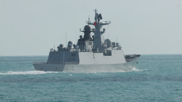 A Chinese army-navy Jiangkai-class frigate Hengyang was spotted 150 nautical miles off the coast of Sydney.