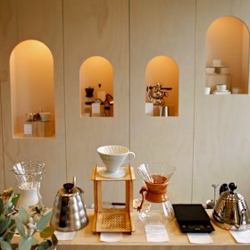 Inside the Carlton cafe.