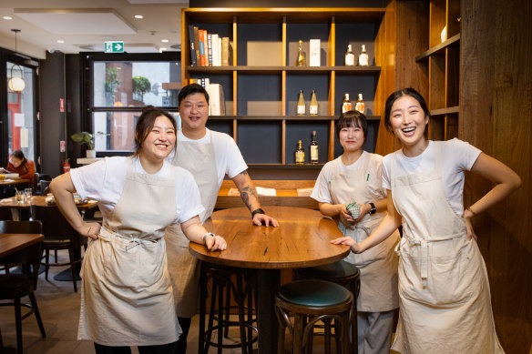 The team at Ondo cafe  (chef Levi Eun is second from the left) represents the new wave of Korean food in Melbourne.