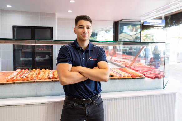 Antonio Muollo at his new raw seafood bar at Bondi Beach.