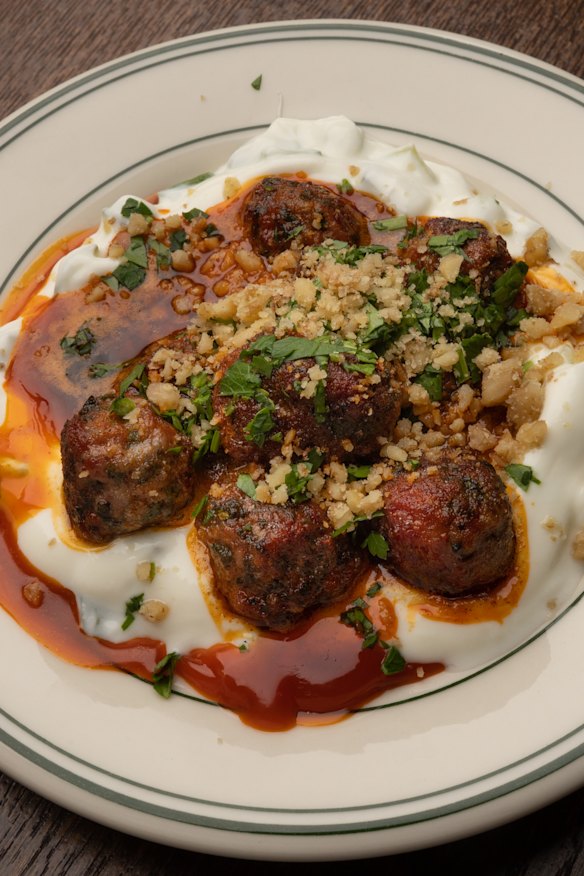 Kofta with creamy yoghurt and mild chilli oil.
