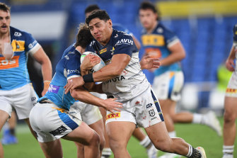 Jason Taumalolo was again shifted by coach Todd Payten in the Cowboys’ loss to Gold Coast.