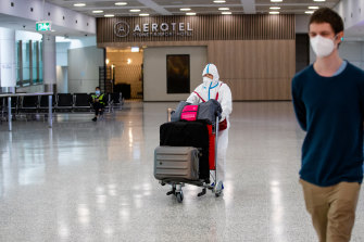 International passengers arriving in Sydney on Sunday and preparing to self-isolate for 48 hours.