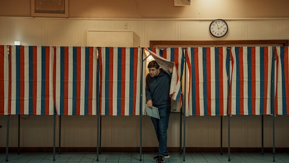 Voting at Precinct 3 in Berlin, New Hampshire.