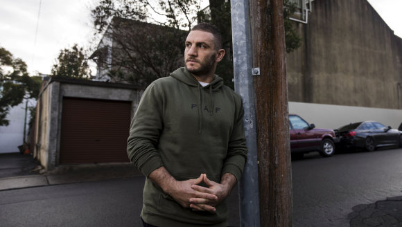 Back in Tiger Town: Robbie Farah on Darling Street in Rozelle this week. 