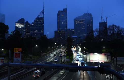 City-bound traffic on the Eastern Distributor.