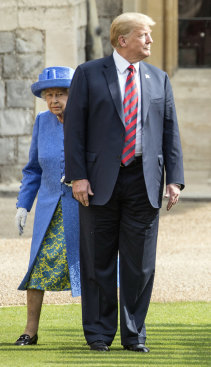 The US President appeared to have ignored the book on royal protocol, walking in front of the Queen when they met at Windsor last July. 