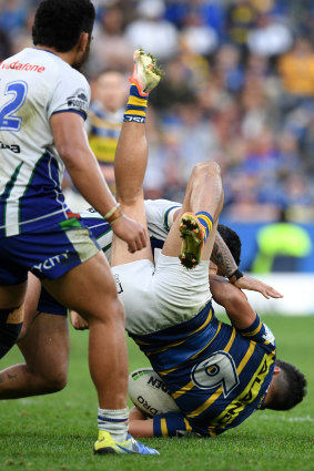 The tackle that saw Issac Luke suspended for three matches.