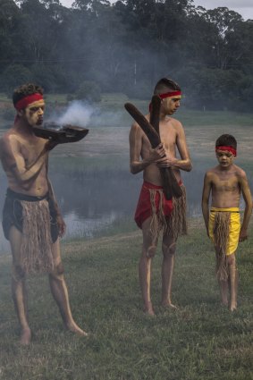 An Indigenous smoking ceremony rid the Varroville site of bad spirits. 