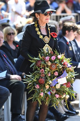 Lord Mayor Clover Moore, woman in black.