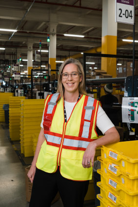 Amazon Australia country manager Janet Menzies at the Kemps Creek fulfilment centre.