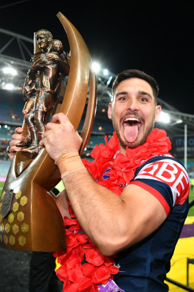 Matterson with the premiership trophy.