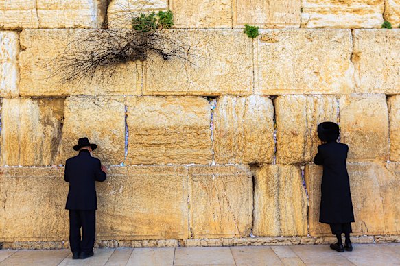 Prayers at the Western Wall, Jerusalem.