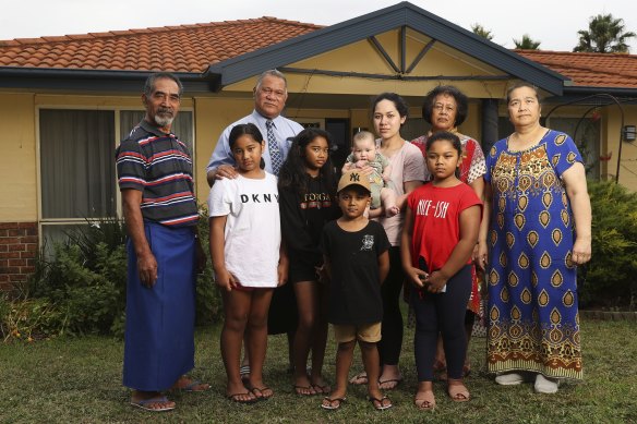 The Aholelei and Kaho family members wait to hear from their relatives (Taani Kaho, Niela Aholelei, Sikahema Aholelei, Roberta Aholelei, Fonise Aholelei, Veteange Aholelei, Eseta Aholelei, Luisa Aholelei, Ofa Kaho and Manuefanga Aholelei) 