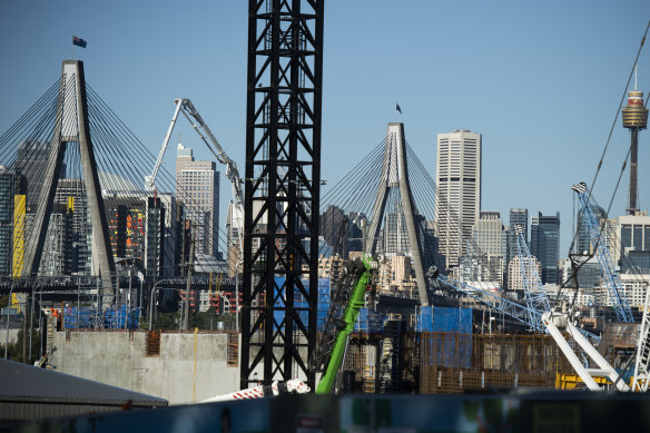 WestConnex construction surrounding Rozelle and Lilyfield.