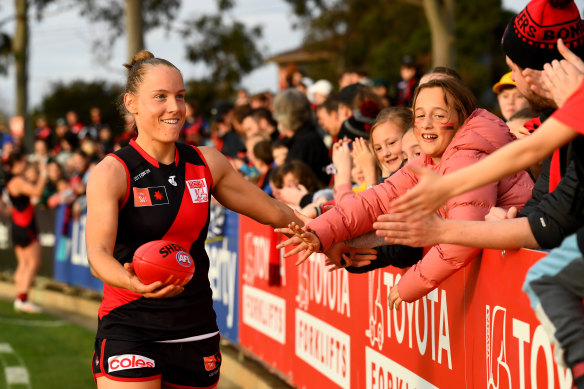 Essendon’s Stephanie Cain wants to see greater consistency in the AFLW calendar. 