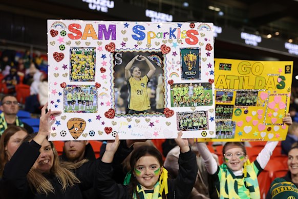 Matildas fans are out in force.