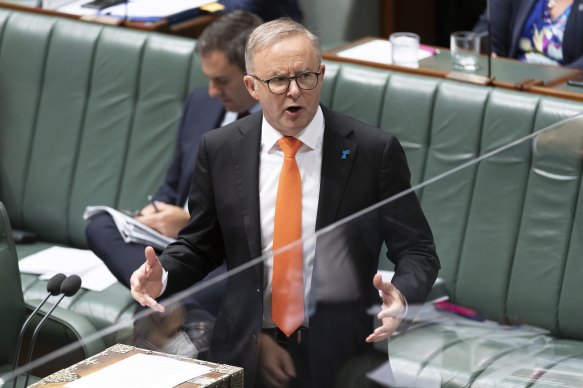 Prime Minister Anthony Albanese has criticised his predecessor. 