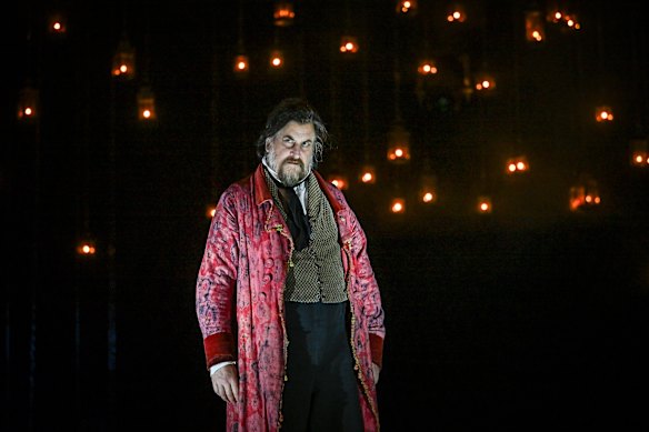 Lachy Hulme plays Scrooge as a kind of Santa-gone-wrong.