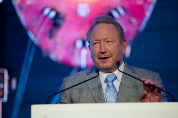 Andrew Forrest at Fortescue’s AGM in Perth today.