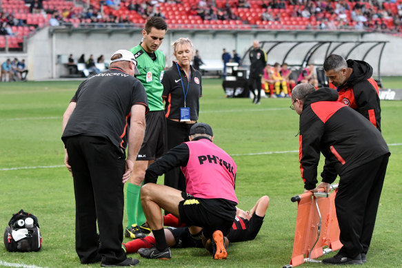 Wanderers midfielder Jordan O'Doherty suffered a knee injury in February last year.