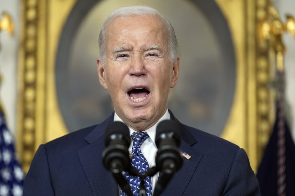 Angry: US President Joe Biden held a press conference to defend his ability to do the job.