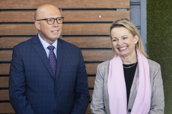 The long road back: Opposition Leader Peter Dutton and deputy Sussan Ley.