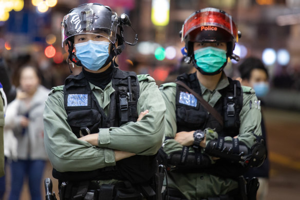 Riot police in Hong Kong.
