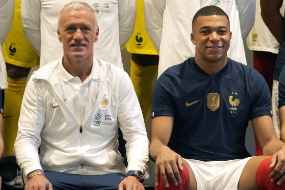 French coach Didier Deschamps with star player Kylian Mbappe.