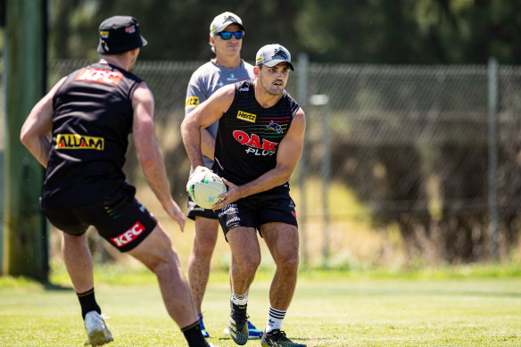 Nathan Cleary back at Panthers training.