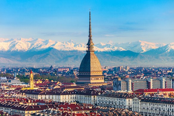 Landmark building Mole Antonelliana in Turin, Piedmont.