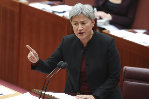 Foreign Affairs Minister Penny Wong has instructed Australian diplomats to soften the wording of the draft resolution.