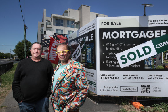 Activist Alan West and former mayor Dick Gross are distressed that The Greyhound Hotel could not be saved. 