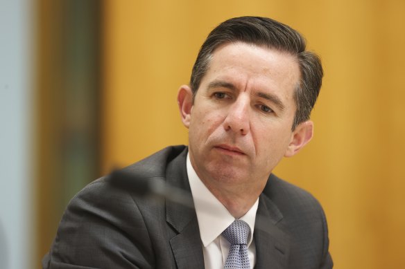Numerous politicians and diplomats including Finance Minister Simon Birmingham received messages asking them to verify Telegram.