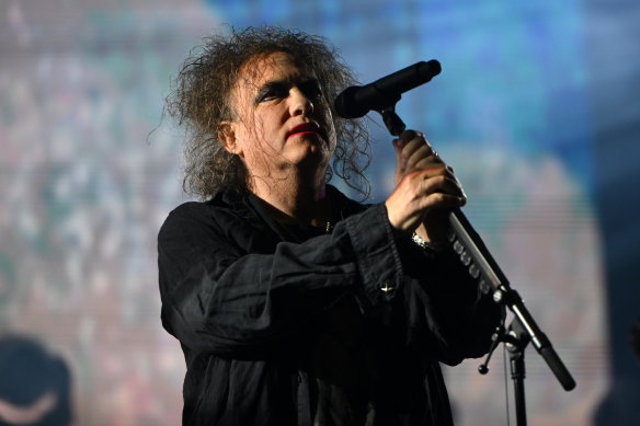 Robert Smith of The Cure performing in 2023.
