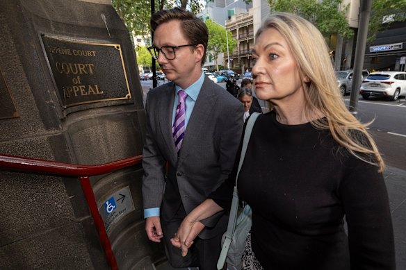 Melanie and Geordie Lynn outside court earlier this year.