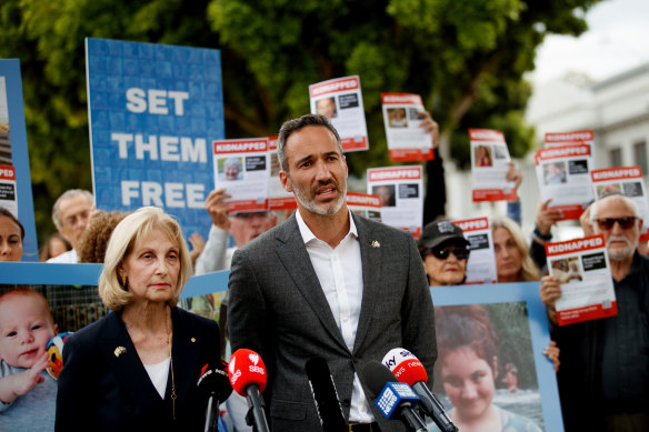 Jillian Segal speaks alongside Executive Council of Australian Jewry  chief Alex Ryvchin shortly after the October 7 attacks.