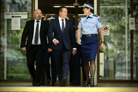 Police Commissioner Karen Webb with Deputy Premier of NSW Paul Toole (centre).