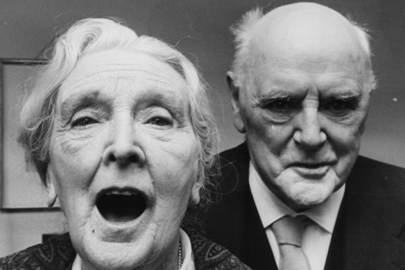 Dame Dame Sybil Thorndike and her (batchy?) husband in 1968.