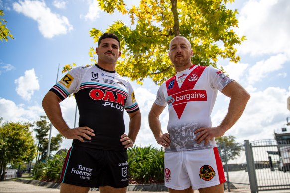 Nathan Cleary and James Roby pose ahead of Saturday’s World Club Challenge.