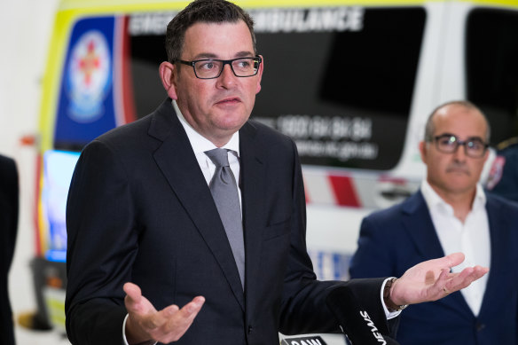 Premier Daniel Andrews at a press conference on March 4.
