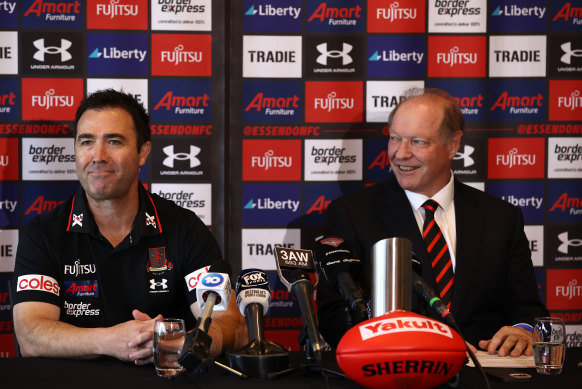 Brad Scott and club president David Barham.