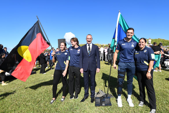 Andrew Abdo at the launch of the NRL’s  Indigenous Round at Bare Island, La Perouse.