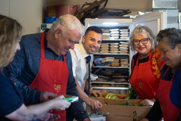 Charbel Yamouni (centre) with volunteers a Dromana Community House.
