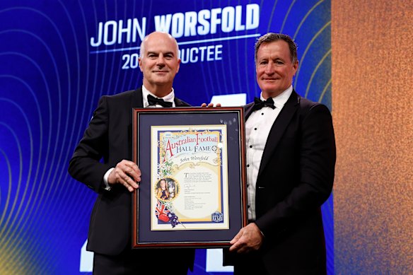AFL Commission chair Craig Drummond with John Worsfold.