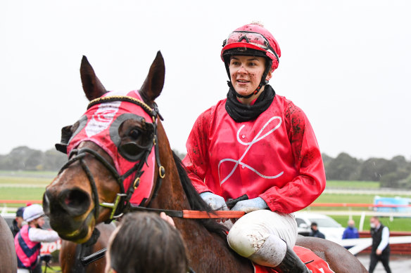 Apprentice jockey Celine Gaudray.