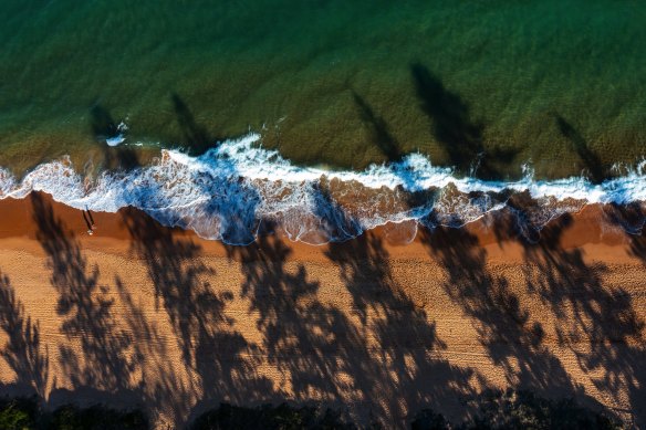 Newport Beach, where a swimmer went missing on Sunday.