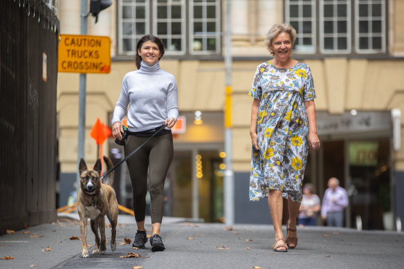 Neighbours Tania Schneider and Kim Lyons.